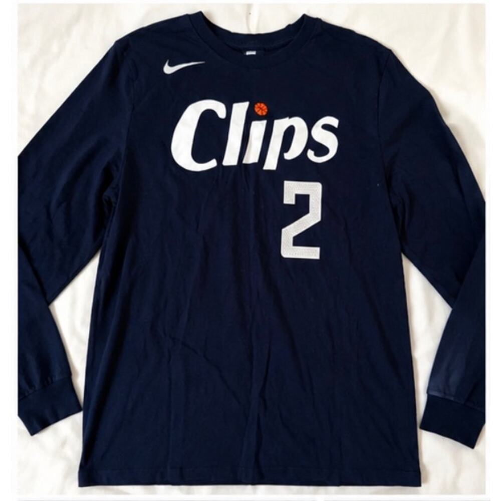 Nike LA Clippers Kawhi Leonard #2 Long Sleeve T-Shirt Medium NBA Basketball Tee